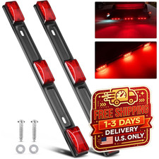 2-pack 14.2 9-led Red Identification Trailer Light Bar W Ss Bracket 2-pack 14.2 9-led Red Identification Trailer Light Bar W Ss Bracket