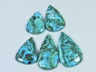 171Cts. Natural Chrysocolla Malachite Pear Cabochon Loose Gemstone 5Pcs Lot P262