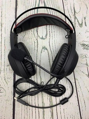 Gaming Headset Stereo Game Headphones with Microphone Black Red
