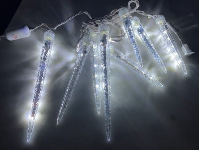 Gemmy Led Light Show Shooting Star Icicle Lights Set of 8 New