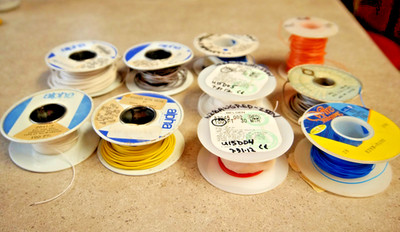 Lot of 10 Spools: Hookup Wire Sizes 20, 22, 26, 28, 30 AWG, ALPHA, BELDEN, OK