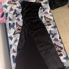 Fashion Nova Black satin Dress .