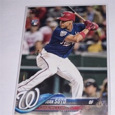 Topps Juan Soto Rookie Washington Nationals 2018 Update #US300 Card. rookie card picture