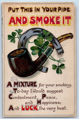 #ad #ad 1910 Pipe And Horseshoe A Mixture For Your Smoking Ironton Ohio OH Postcard $12.71