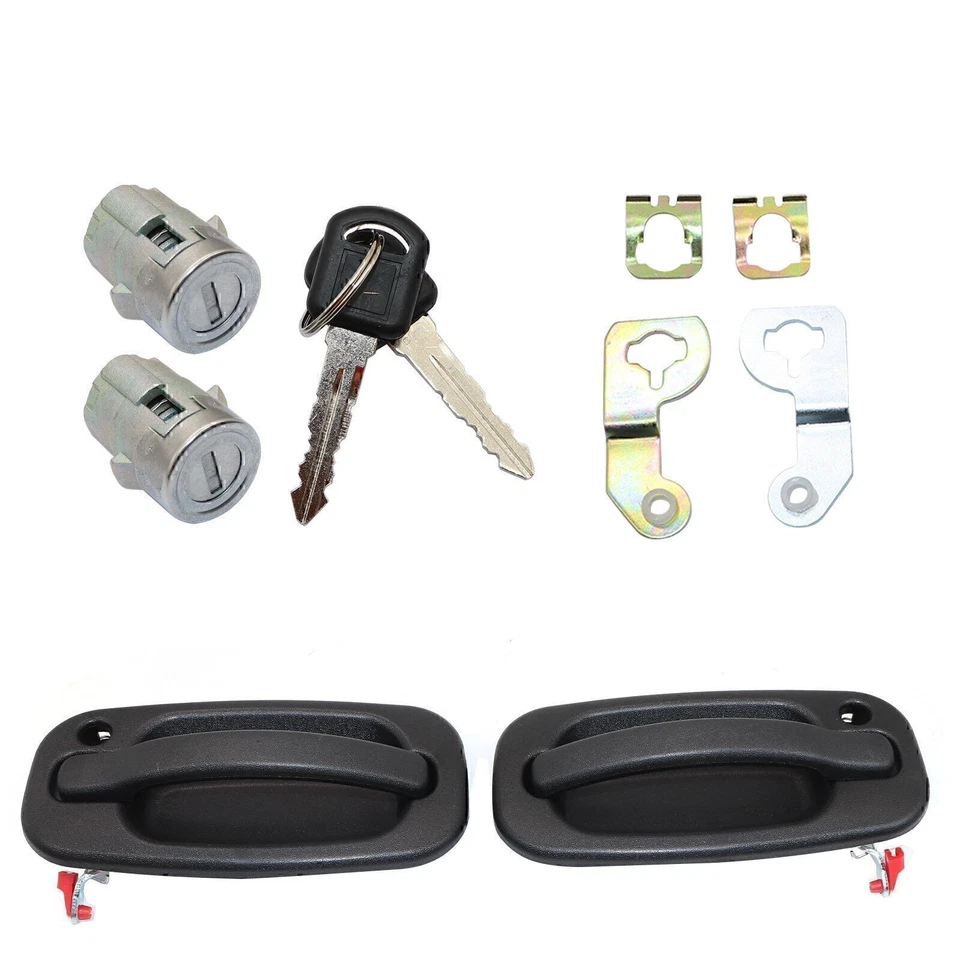Manija de puerta delantera y cilindro de bloqueo para Chevy Silverado Sierra 1500 2500 2001-06 Foto 4 de 4