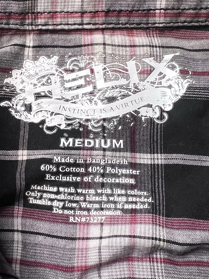 Camisa de manga corta Helix a cuadros con botones gris y negra para niños pequeños talla mediana  Foto 4 de 4