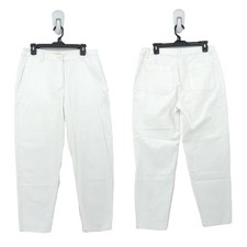 Eileen Fisher Women 12 Cotton Hemp Tapered Pants White High Waist Relax FLAW