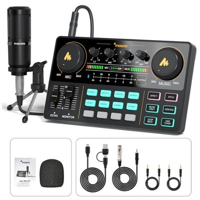 All-in-One Podcast Equipment Bundle: Audio Mixer & 3.5mm Microphone Studio
