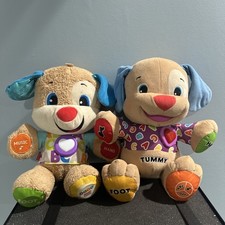 Fisher-Price Laugh  Learn Smart Stages Puppy Set lot of 2 Bro Dog and tummy 