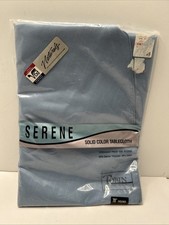 Vintage NOS Tobin Round Tablecloth 70" Solid blue color