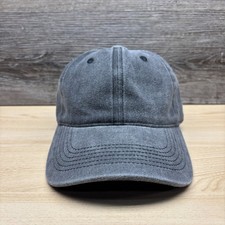 Blank Hat Cap Strap Back Gray Washed Cotton Plain Dad Hat Unstructured Baseball