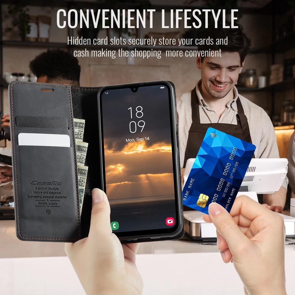 For Samsung Galaxy A15 A16 A25 A26 A35 A36 A56 Magnetic Leather Wallet Flip Case - Image 4 of 4