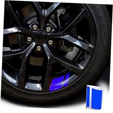 6Pcs Wheel Decals Hash Stripe Stickers for 18"- 21" Wheels Reflective Car Blue