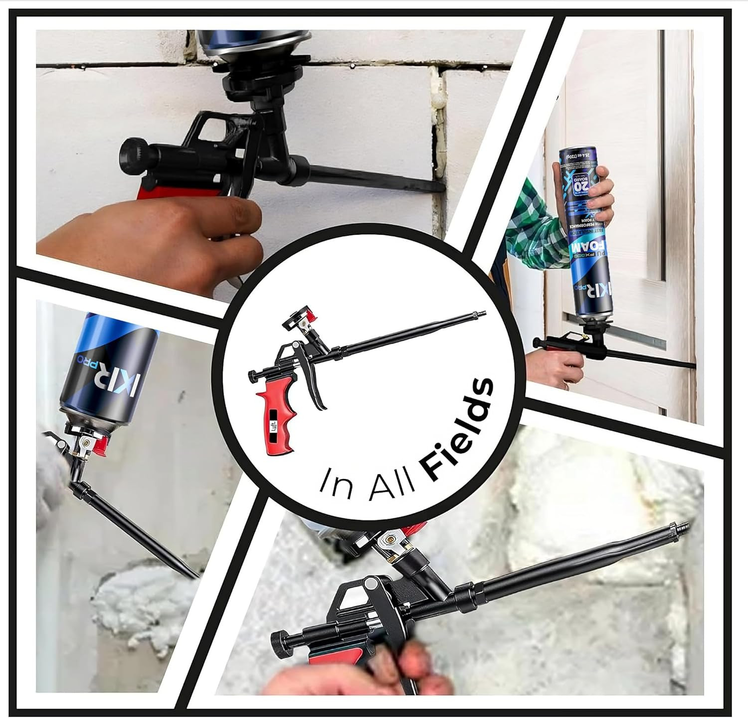 Luft Professional Expanding Foam Spray Gun (1 Insulation Gun + 9 Extenders) PU I