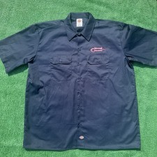 Dickies Work Shirt Mens XL Navy Unworn Embroidered Uniform Mechanic Top