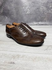 PRADA Milano Brown Leather Oxford Brogue Dress Shoes Size UK 10 US 11 Made in It
