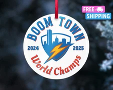OKC Basketball World Champs ORNAMENT 24 25 Thunder Champs Christmas Gift SGA