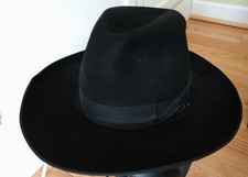 Borsalino Men's Black Hat 4 " Brim Made in Italy Bari X