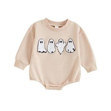 Halloween Baby Girl Boy Clothes Pumpkin Print Sweatshirt 3-6 Months Four Ghosts