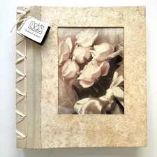 Deborah Schenck Handmade Photo Album Scrapbook Roses 13.5  X 11.5  18 IvoryPages