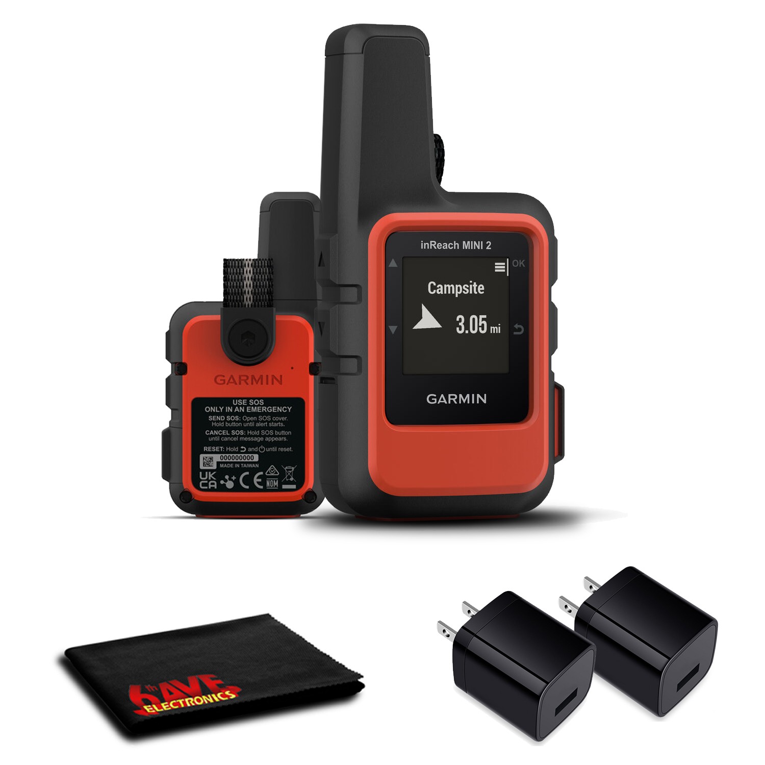 Спутниковый коммуникатор Garmin inReach Mini 2 пламенно-красный с адаптерами питания 79990₽