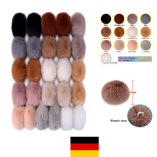 Kaninchenfell Pompon Bommel 26 Stück 13 Farben 8 cm