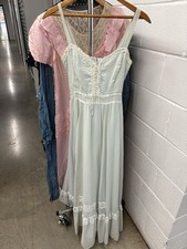 Vintage Light Blue Gunne Sax Dress Size 7 Maxi Lace Up EUC