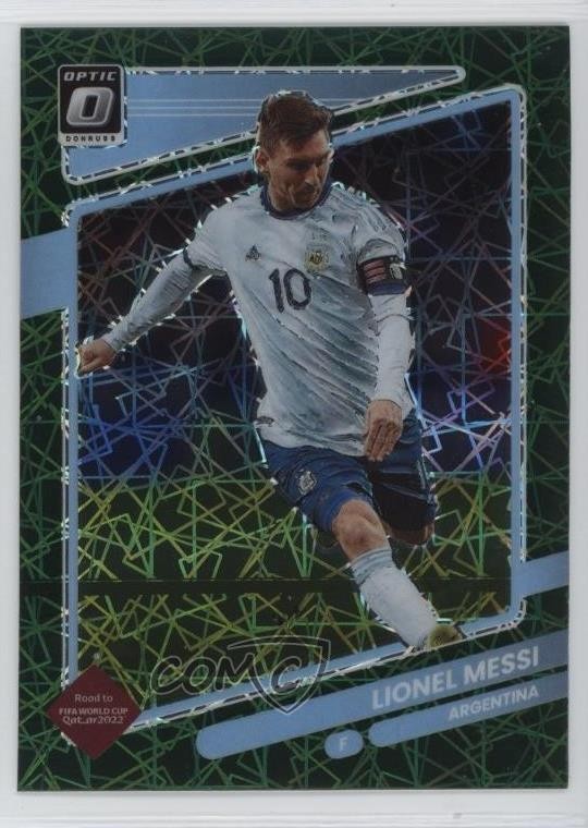 2021-22 Panini Donruss Road to Qatar Optic Green Velocity Prizm Lionel Messi #1