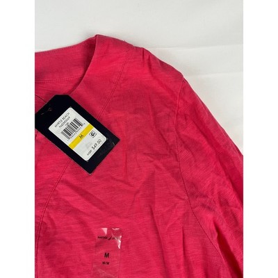 Nautica Jeans Myrtle Beach Pink V Neck 3/4 Sleeve Zipper Detail Women's Top M