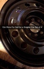 Set Of 4 15 Black Steel Wheels Rims For Chevrolet 5x105 M24f Genuine 5lug Set Of 4 15 Black Steel Wheels Rims For Chevrolet 5x105 M24f Genuine 5lug
