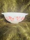 PYREX Gooseberry Pink White Mixing Bowl 443 Glass Vintage 1950s