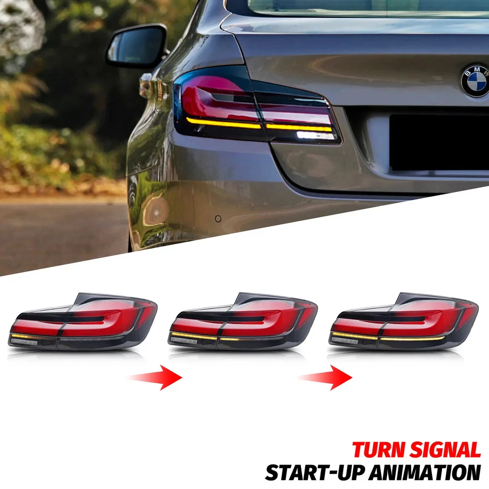 LED Tail Lights for BMW 5-Series F10 M5 2011-2016 Dynamic Animation Sequential Foto 3 de 4