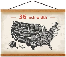 Magnetic Poster Hanger Frame 36x48 36x24 36x12 Teak Wood for Movie Music Wall Ar