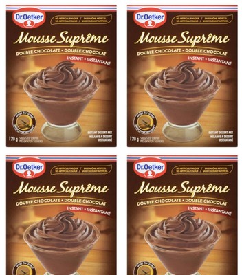 Dr. Oetker Instant Dessert Mix Mousse Supreme Double Chocolate 120g (4 Pack)