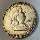 (H) Beautiful Toned 1949 Benjamin Franklin Half Bid Bid Bid! Combine Ship