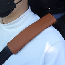 Car Seat Belt Covers for Adults Soft Leather Seatbelt SC01Brown-9in-1Pack
