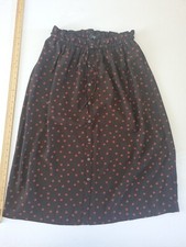 Ladies Skirt Next Size 14 Elastic Waist Button Front Brown Mix 12757