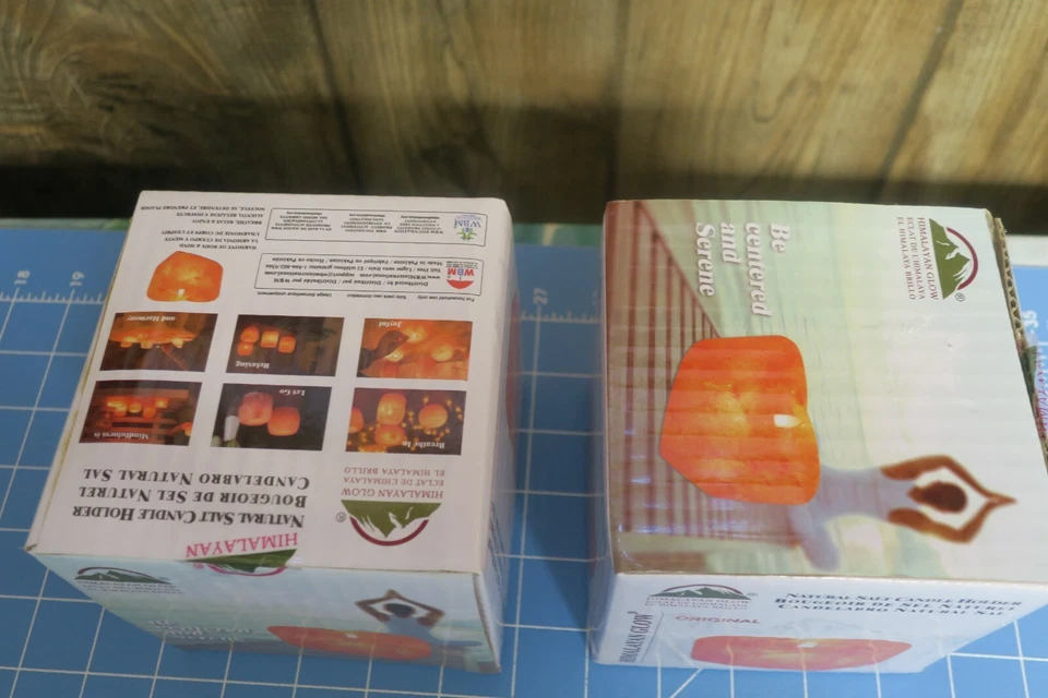 Par de CANDELABROS CRISTAL SAL BRILLO HIMALAYA NUEVOS EN CAJAS Foto 2 de 4