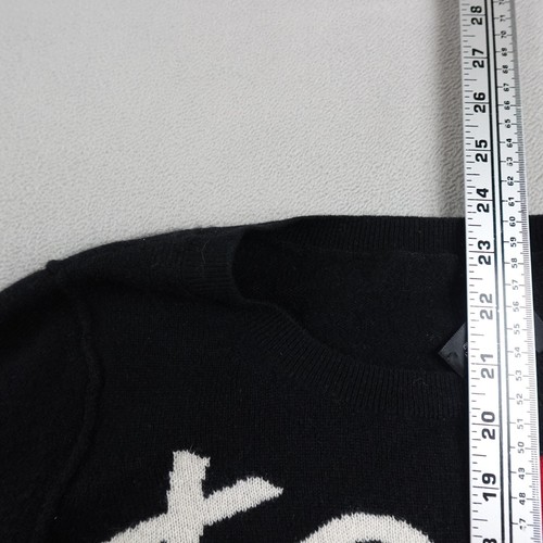 Aqua Sweater Womens S Black Red White Cashmere Valentine Graphic XO Heart Love - Picture 6 of 17