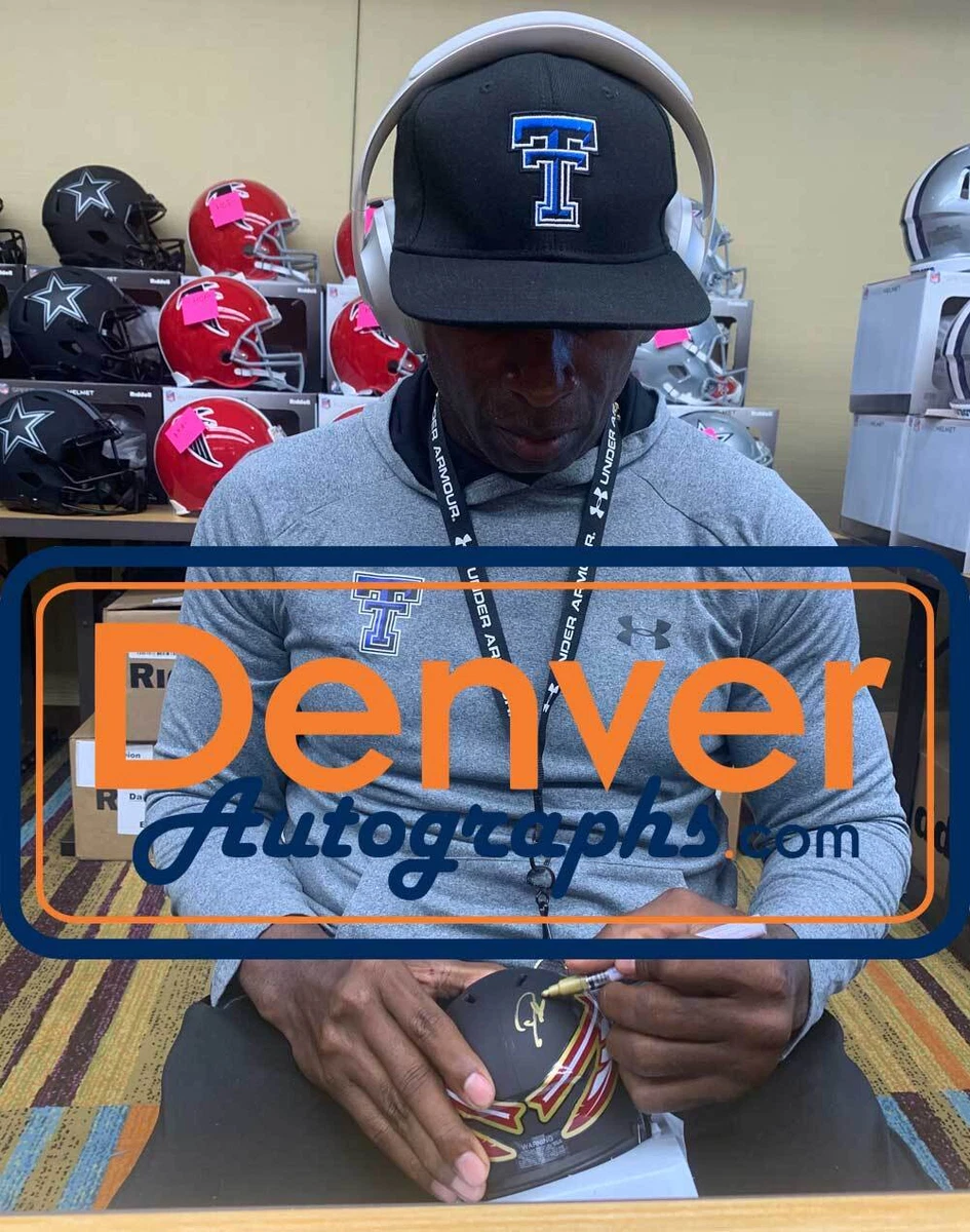 Deion Sanders Autographed Atlanta Falcons TB 2003-19 Mini Helmet BAS