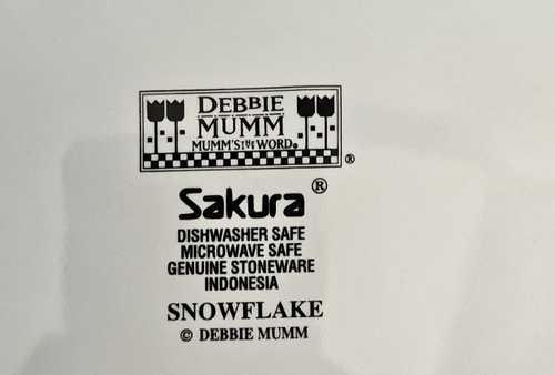 8 Pc Vintage Sakura Debbie Mumm Snowflake (4) Dinner (4) Salad Plates. FREESHIP - Picture 20 of 22