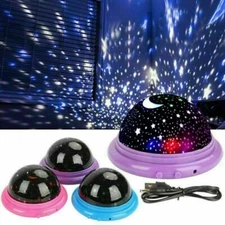 360° Romantic LED USB Star Light Sleep Starry Night Sky Projector Cosmos Lamp