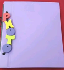 Purple 4"x6" Photo Album 12 Pages Holding 24 Photos Wooden Letters Spell Photo 