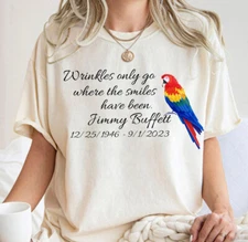 Wrinkles Only Go Where Smiles Have Been Shirt, Jimmy Buffett Memorial Shirt, Quo