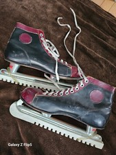 Vintage Men's Ice Skates 6/92 in Black/Brown by Union Hardware Co Hockey Speed