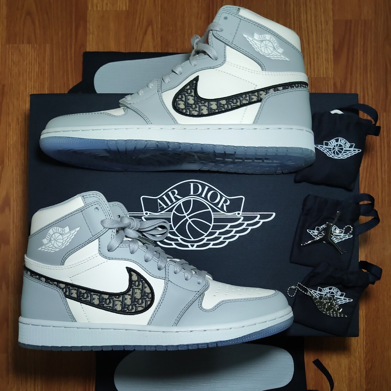 Jordan x Dior Grey/White Leather Air Jordan 1 Retro High Top