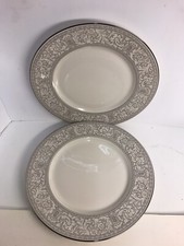 Franciscan Masterpiece China Platinum Renaissance Dinner Plates 10 1/2 Set Of 2