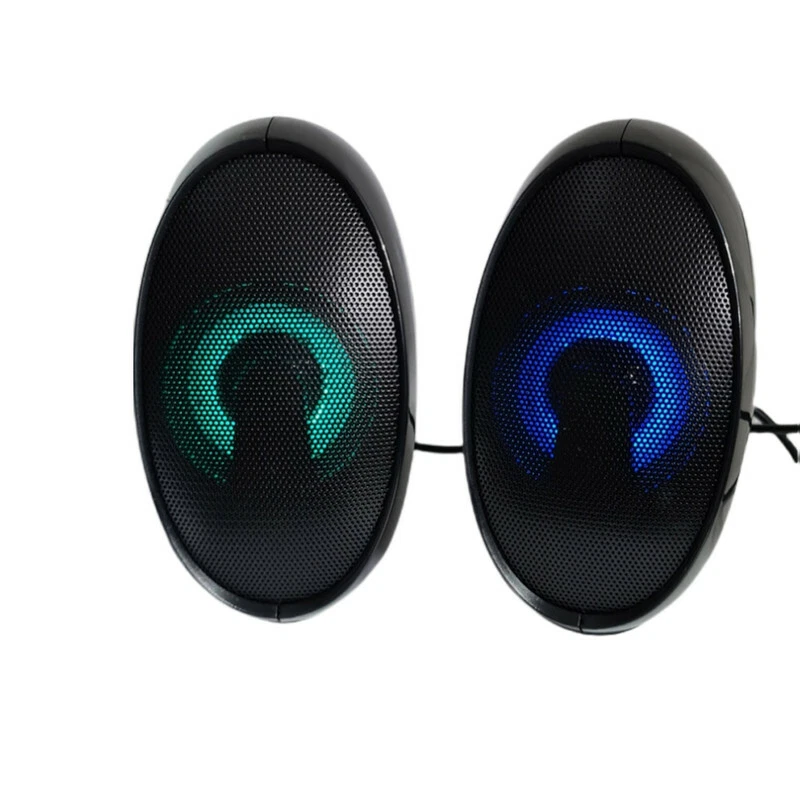 MINI CASSE PC 2.0 SPEAKER ALTOPARLANTI PC 6W LUCE DIFFUSORE LED MULTICOLOR 0702 - Immagine 3 di 3