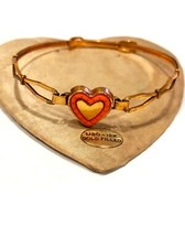 Kiddie Kraft 12k Gold GF Girls Adjustable Bracelet Pink Heart Design M761