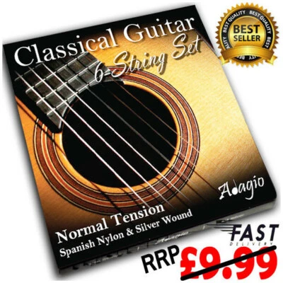 Classical Nylon Guitar Strings Spanish Acoustic Set RRP £9.99 ✯ Adagio Pro ✯